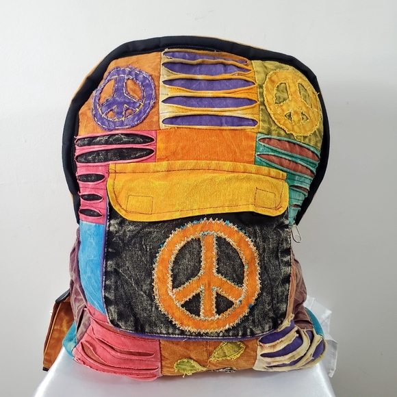 Vtg South America Backpack Patchwork Multicolor - Picture 5 of 10
